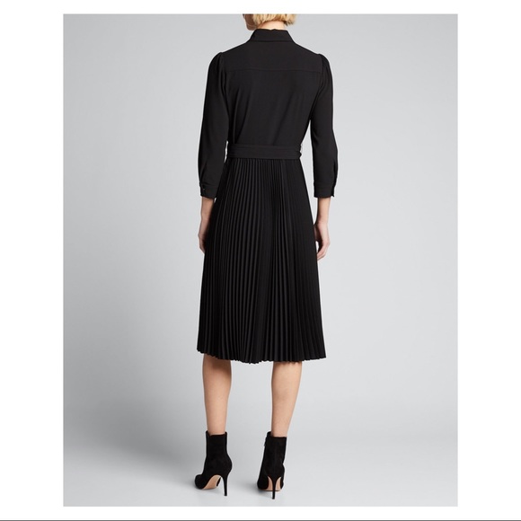 elie tahari ere pleated shirtdress